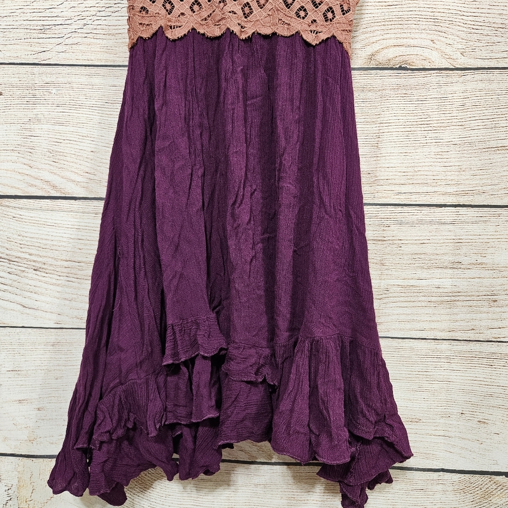 Free People Adella Slip Dress Copper Combo Small - Picture 5 of 10